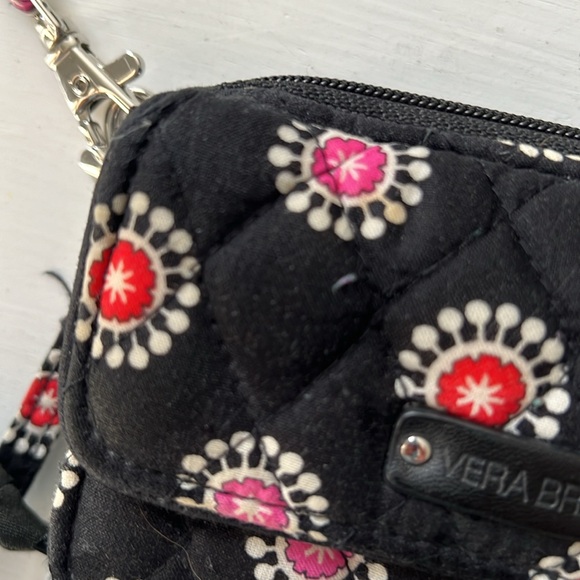 VERA BRADLEY crossbody wallet Black with pink, red and white accents - Picture 7 of 7